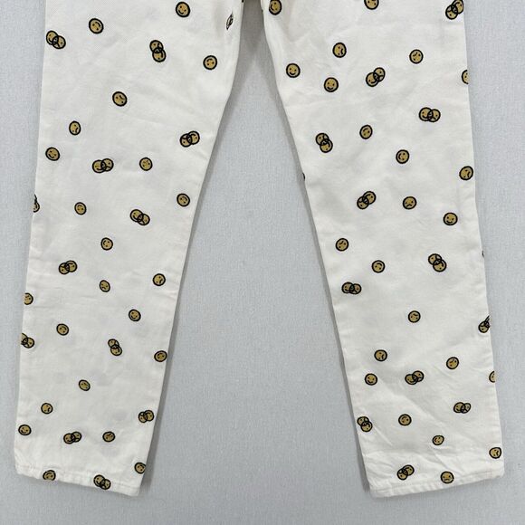 Reformation Jeans 26 High Rise Straight Mixed Emotions White Embroidered *Spot - Picture 7 of 13